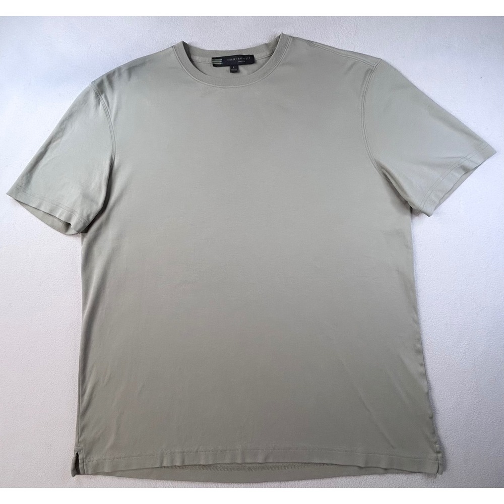 Robert Barakett Mens Pima Cotton Short Sleeve Crew Neck Tee Sandstone/Clay Large